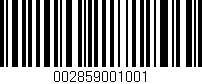 Código de barras (EAN, GTIN, SKU, ISBN): '002859001001'