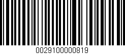 Código de barras (EAN, GTIN, SKU, ISBN): '0029100000819'