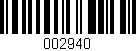 Código de barras (EAN, GTIN, SKU, ISBN): '002940'