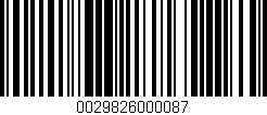 Código de barras (EAN, GTIN, SKU, ISBN): '0029826000087'