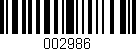 Código de barras (EAN, GTIN, SKU, ISBN): '002986'