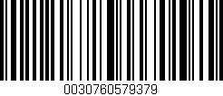 Código de barras (EAN, GTIN, SKU, ISBN): '0030760579379'