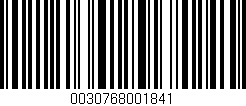 Código de barras (EAN, GTIN, SKU, ISBN): '0030768001841'