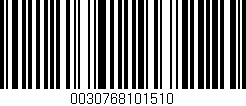 Código de barras (EAN, GTIN, SKU, ISBN): '0030768101510'