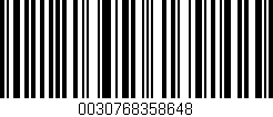 Código de barras (EAN, GTIN, SKU, ISBN): '0030768358648'