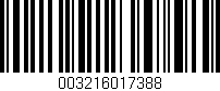 Código de barras (EAN, GTIN, SKU, ISBN): '003216017388'