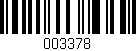 Código de barras (EAN, GTIN, SKU, ISBN): '003378'