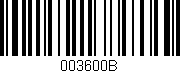 Código de barras (EAN, GTIN, SKU, ISBN): '003600B'