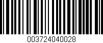 Código de barras (EAN, GTIN, SKU, ISBN): '003724040028'