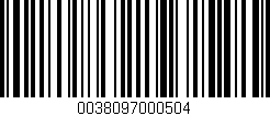 Código de barras (EAN, GTIN, SKU, ISBN): '0038097000504'