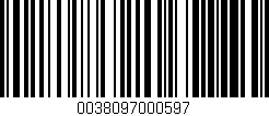 Código de barras (EAN, GTIN, SKU, ISBN): '0038097000597'