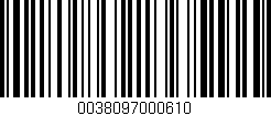 Código de barras (EAN, GTIN, SKU, ISBN): '0038097000610'