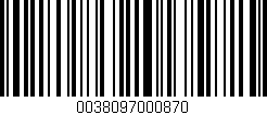 Código de barras (EAN, GTIN, SKU, ISBN): '0038097000870'