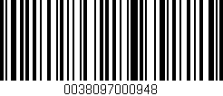 Código de barras (EAN, GTIN, SKU, ISBN): '0038097000948'
