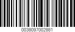 Código de barras (EAN, GTIN, SKU, ISBN): '0038097002881'
