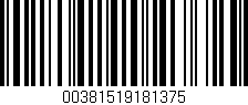 Código de barras (EAN, GTIN, SKU, ISBN): '00381519181375'