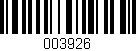 Código de barras (EAN, GTIN, SKU, ISBN): '003926'