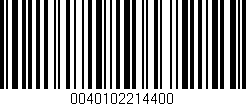 Código de barras (EAN, GTIN, SKU, ISBN): '0040102214400'