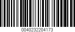 Código de barras (EAN, GTIN, SKU, ISBN): '0040232204173'