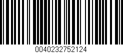 Código de barras (EAN, GTIN, SKU, ISBN): '0040232752124'