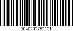Código de barras (EAN, GTIN, SKU, ISBN): '0040232752131'