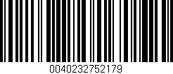 Código de barras (EAN, GTIN, SKU, ISBN): '0040232752179'