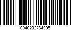 Código de barras (EAN, GTIN, SKU, ISBN): '0040232764905'