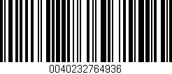 Código de barras (EAN, GTIN, SKU, ISBN): '0040232764936'