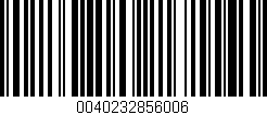 Código de barras (EAN, GTIN, SKU, ISBN): '0040232856006'