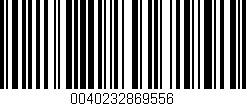 Código de barras (EAN, GTIN, SKU, ISBN): '0040232869556'