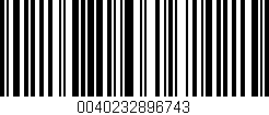 Código de barras (EAN, GTIN, SKU, ISBN): '0040232896743'