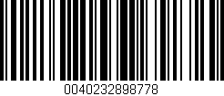 Código de barras (EAN, GTIN, SKU, ISBN): '0040232898778'