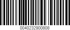 Código de barras (EAN, GTIN, SKU, ISBN): '0040232900808'