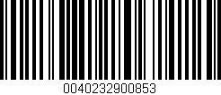 Código de barras (EAN, GTIN, SKU, ISBN): '0040232900853'