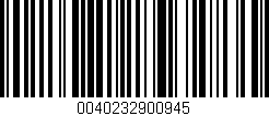 Código de barras (EAN, GTIN, SKU, ISBN): '0040232900945'
