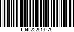 Código de barras (EAN, GTIN, SKU, ISBN): '0040232916779'