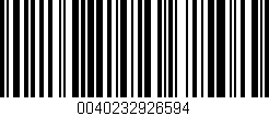Código de barras (EAN, GTIN, SKU, ISBN): '0040232926594'