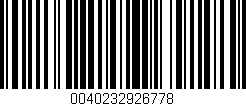 Código de barras (EAN, GTIN, SKU, ISBN): '0040232926778'