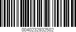 Código de barras (EAN, GTIN, SKU, ISBN): '0040232932502'