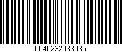 Código de barras (EAN, GTIN, SKU, ISBN): '0040232933035'