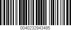 Código de barras (EAN, GTIN, SKU, ISBN): '0040232943485'