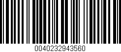 Código de barras (EAN, GTIN, SKU, ISBN): '0040232943560'