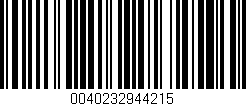 Código de barras (EAN, GTIN, SKU, ISBN): '0040232944215'