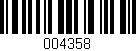 Código de barras (EAN, GTIN, SKU, ISBN): '004358'