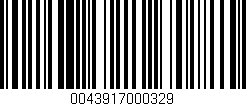 Código de barras (EAN, GTIN, SKU, ISBN): '0043917000329'