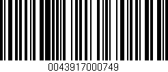 Código de barras (EAN, GTIN, SKU, ISBN): '0043917000749'