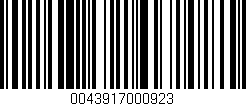 Código de barras (EAN, GTIN, SKU, ISBN): '0043917000923'