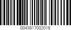 Código de barras (EAN, GTIN, SKU, ISBN): '0043917002019'