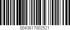 Código de barras (EAN, GTIN, SKU, ISBN): '0043917002521'