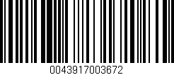 Código de barras (EAN, GTIN, SKU, ISBN): '0043917003672'